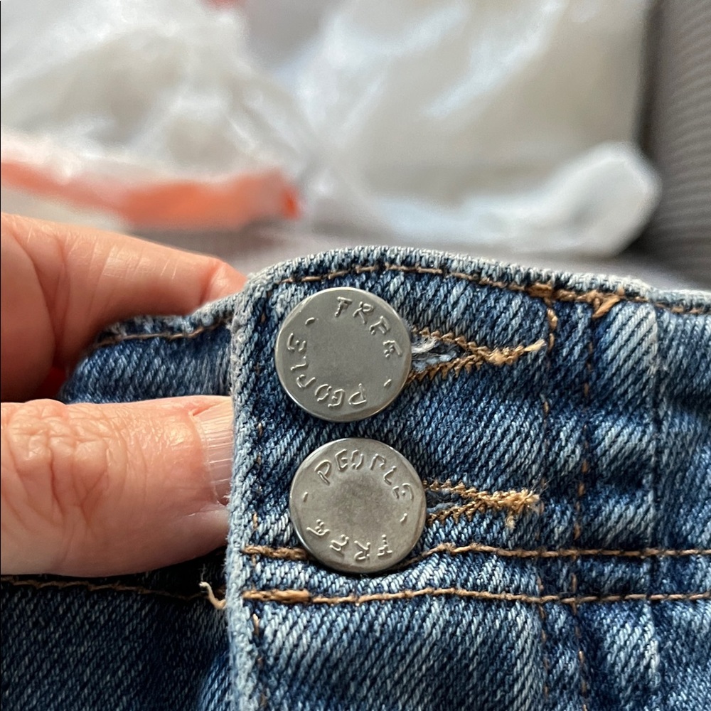 Free People Blue Distressed Mini Skirt - Picture 3 of 5